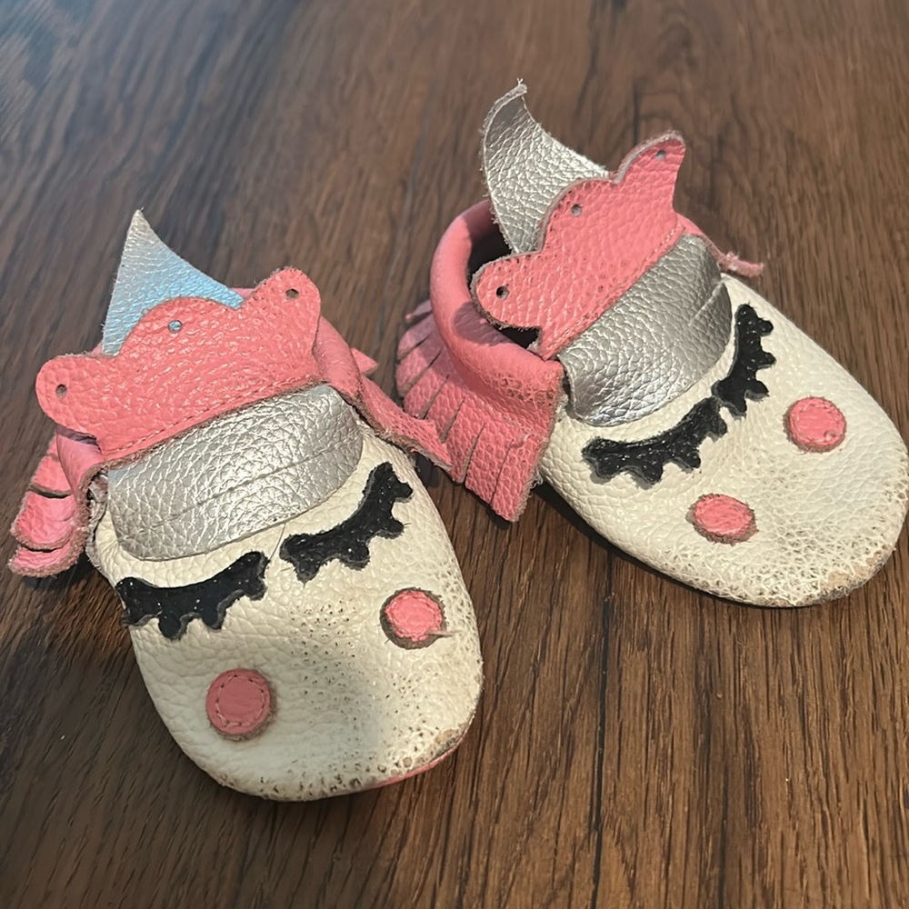 Unicorn moccasin crib walker shoes